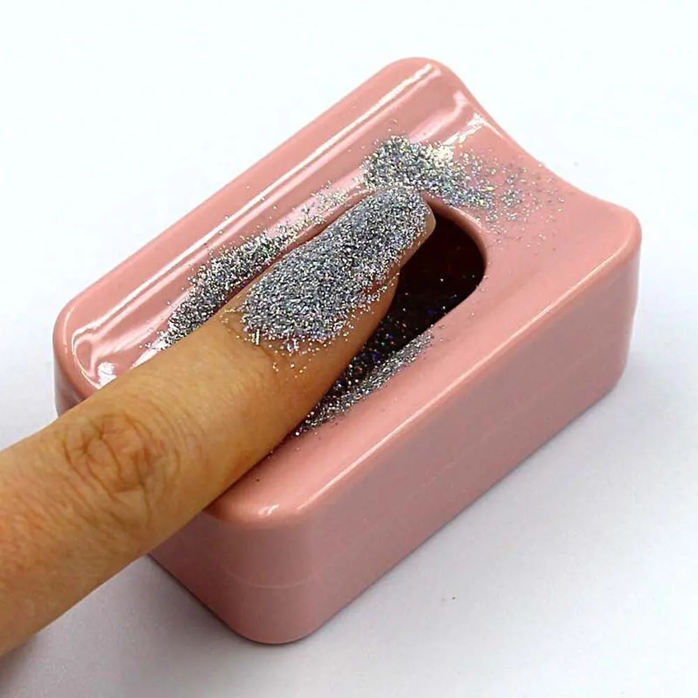 Coletor de Glitter Rosa - Recipiente para Decoração de Unhas