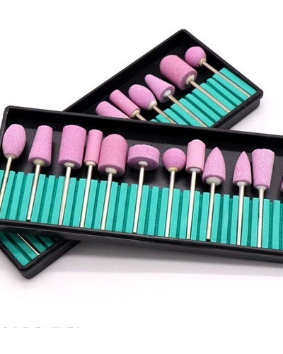 Kit com 12 Brocas de Cerâmica para Lixadeira Elétrica para Unhas - Profissional