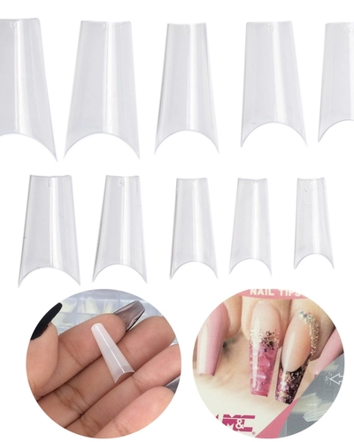 Tips Bailarina para Alongamento de Unhas – Kit com 100 Unidades