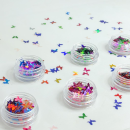 Kit com 12 Potinhos de Borboletas – Decoração para Unhas, Slime e Artesanato
