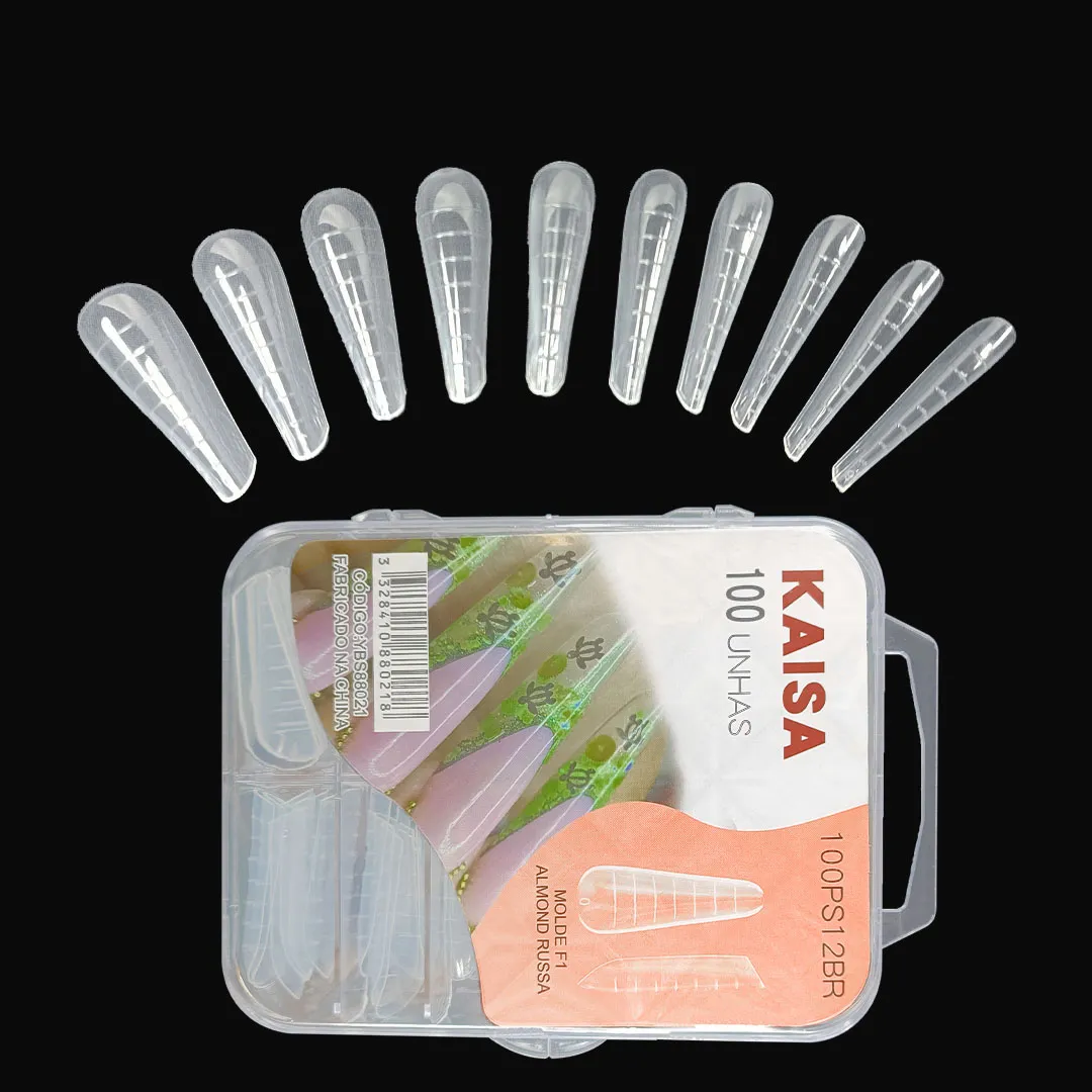 Molde F1 para Unhas – 100 Unidades (Bailarina, Stiletto, Curvatura C, Almond Russa) - Imagem 7
