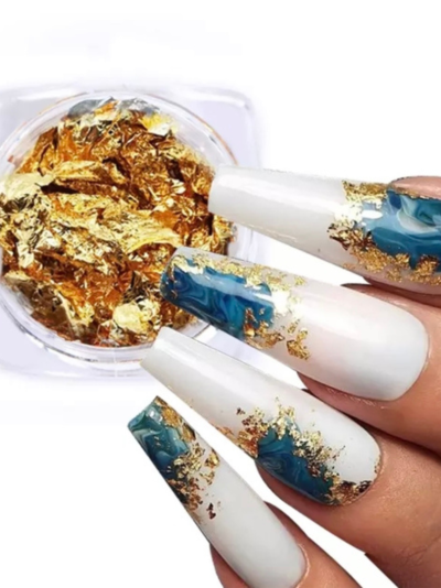 Kit Folha de Ouro para Unhas - 12 Unidades