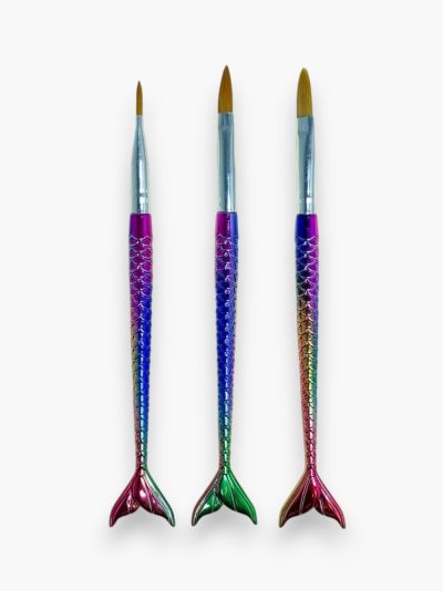 Kit 3 Pincéis para Acrílico Sereia - Aplicação de Gel e Porcelana