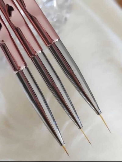 Kit com 3 Pincéis Finos Rosé - Kaisa