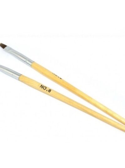 Pincel Nº 6 Língua de Gato KAISA para Unhas de Gel – Madeira