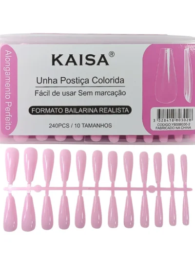 Unha Postiça Bailarina Colorida 240 Unid KAISA