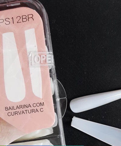 Postiça Bailarina Curvatura C Extra Longa KAISA – Transparente/Natural (100 Unidades)