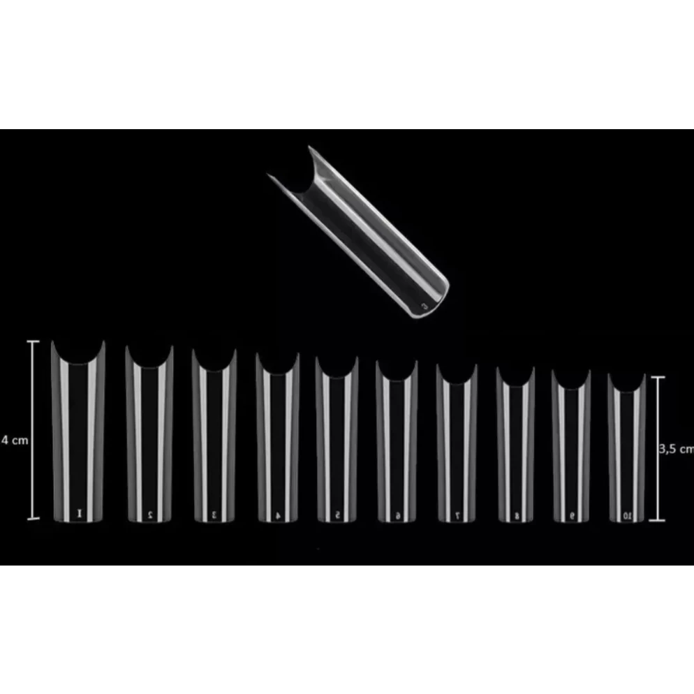 Unhas Postiças Curvatura C Extra Longa KAISA – Transparente/Natural (100 Unidades) - Imagem 7