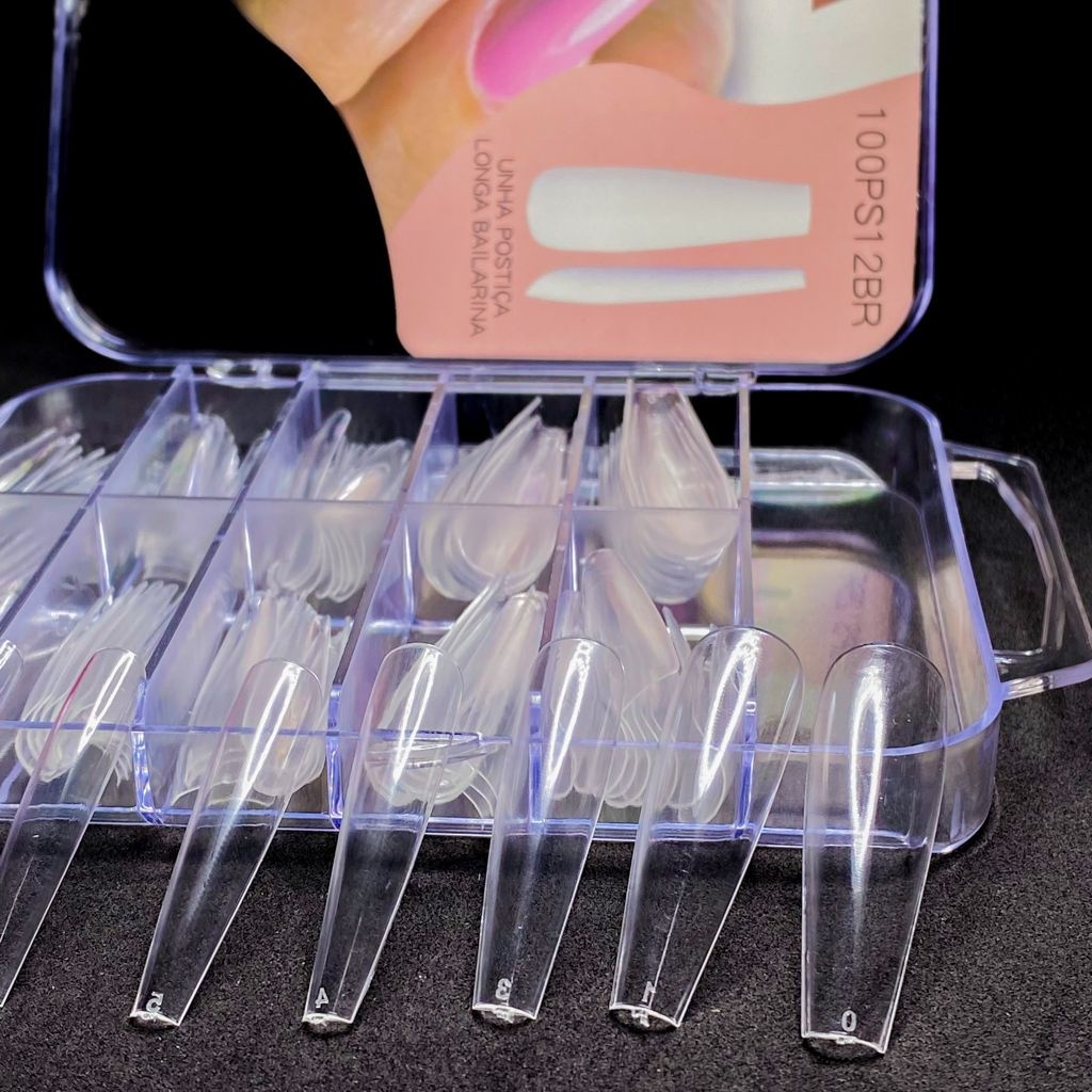 Unhas Postiças Curvatura C Extra Longa KAISA – Transparente/Natural (100 Unidades) - Imagem 6