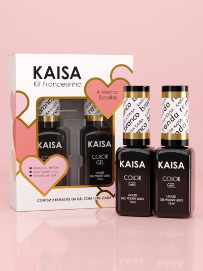 Kit Francesinha KAISA - Esmalte em Gel 12ML (Renda & Branco)