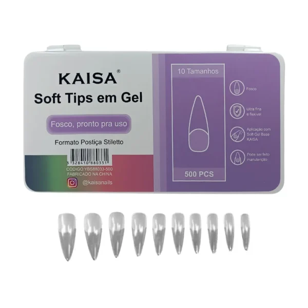 Soft Tips em Gel KAISA - 500PCS - 6 Formatos Disponíveis