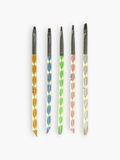 Kit com 5 Pincéis para Gel com Cabo Espiral – Ideal para Unhas de Gel e Decoração