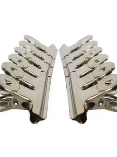 Kit com 12 Presilhas de Metal para Unhas Curvatura C - Tamanho Médio