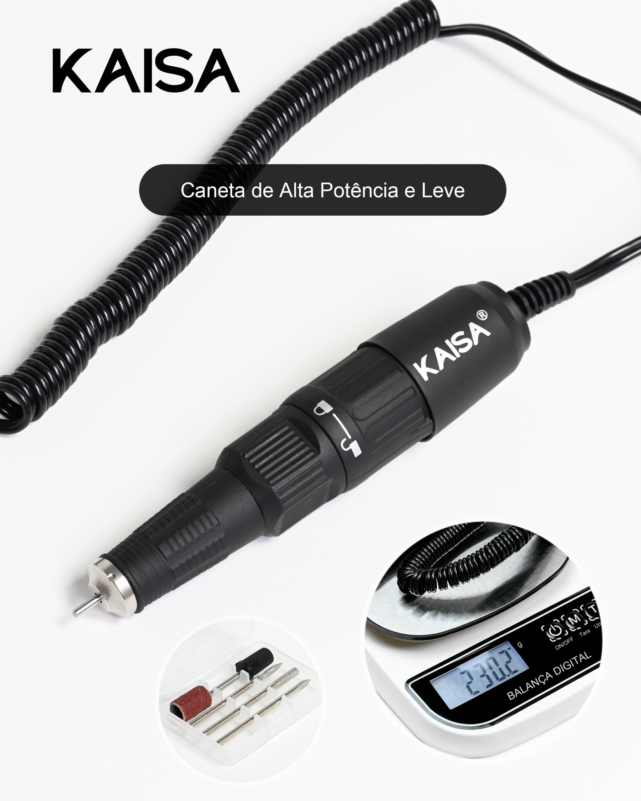 Motor X7 KAISA – 40.000 RPM Profissional para Manicure e Pedicure - Imagem 3