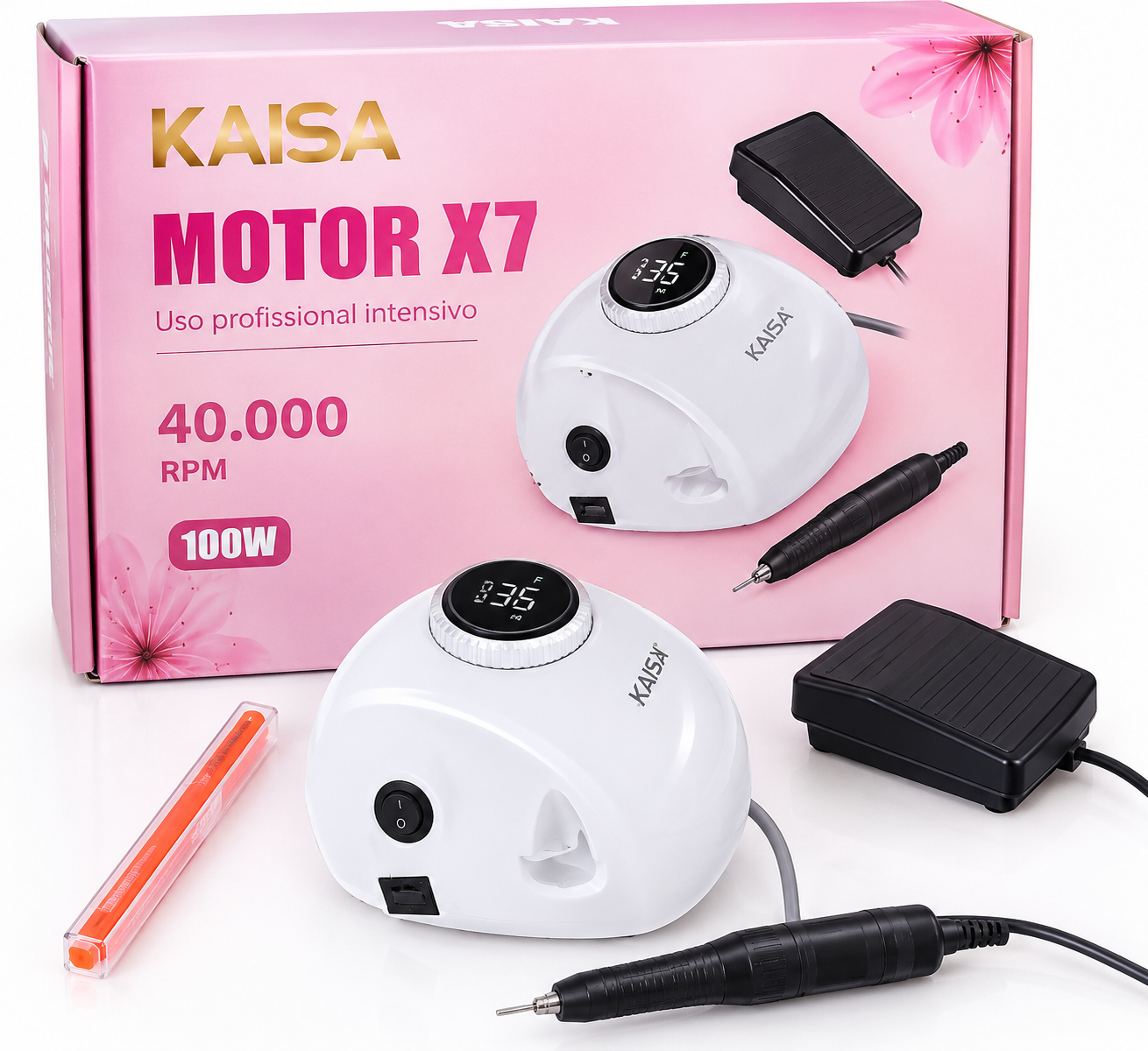 Motor X7 KAISA – 40.000 RPM Profissional para Manicure e Pedicure